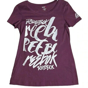 Vintage  NWT Reebok  shirt ,women S , graphic T shirt ,logo,purple,gym,relax